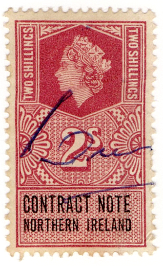 (25) 2/- Claret Red & Black (1959)