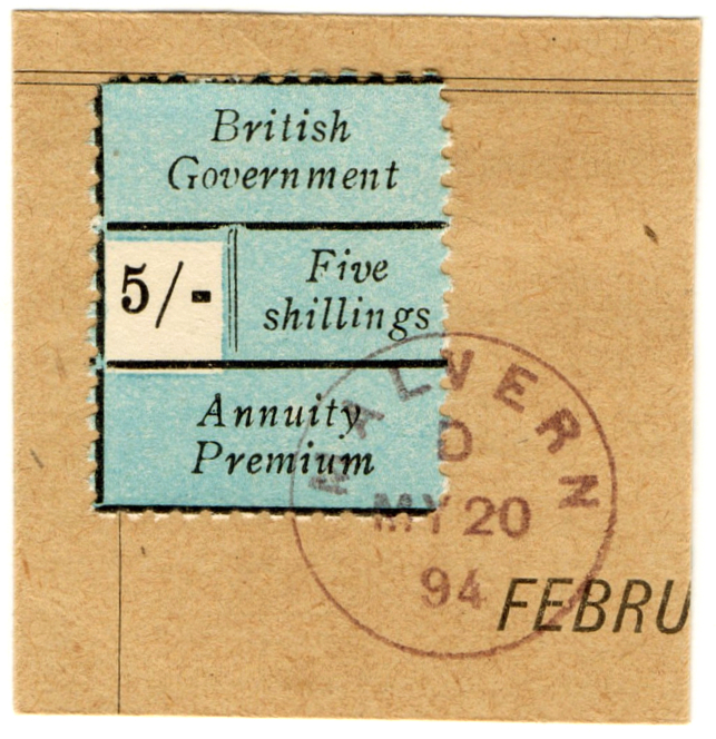 (01) 5/- Black & Turquoise (1893)