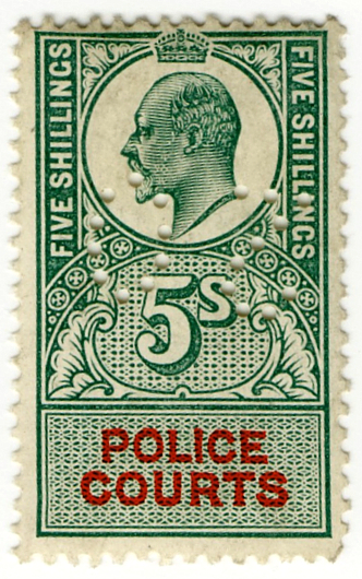 (22) 5/- Green & Scarlet (1902)