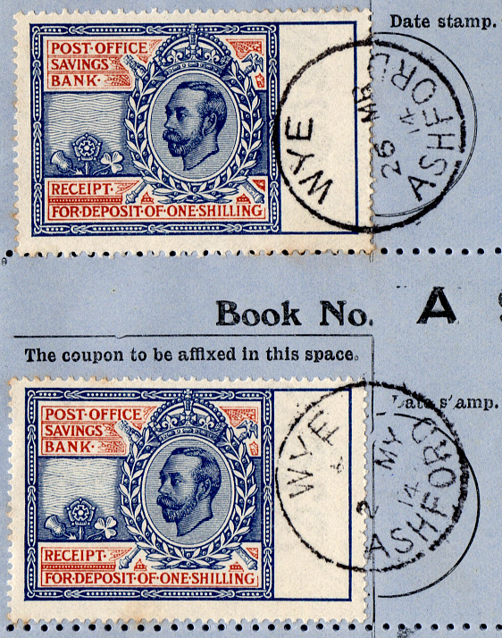(01) 1/- Blue & Red (1912)