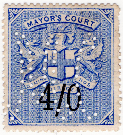 (09) 4/- Blue & Black (1883)