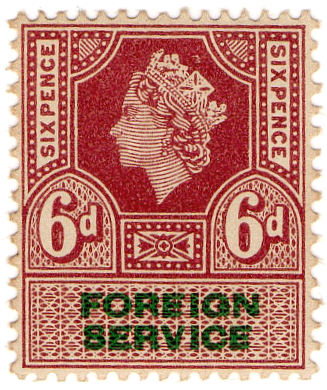 (18) 6d Claret & Green (1959)