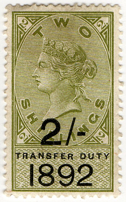 (40) 2/- Sage Green & Black