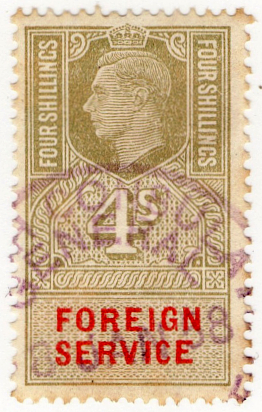 (06) 4/- Light Olive & Vermillion (1951)