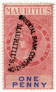 (01)1d Claret & Blue (1869)