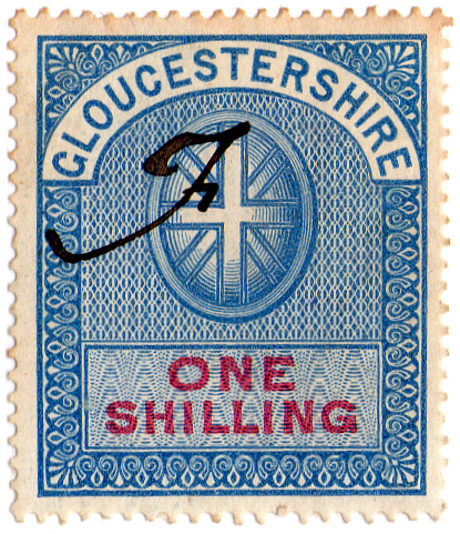 (17) 1/- Blue & Carmine (1878)