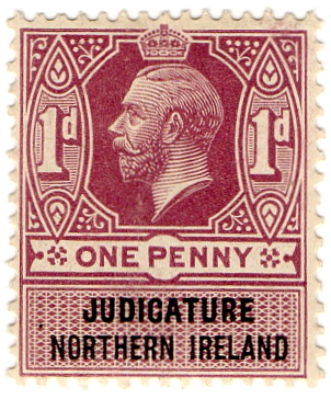 (01) 1d Claret Red & Black (1921)
