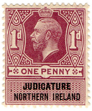 (01) 1d Claret Red & Black (1921)