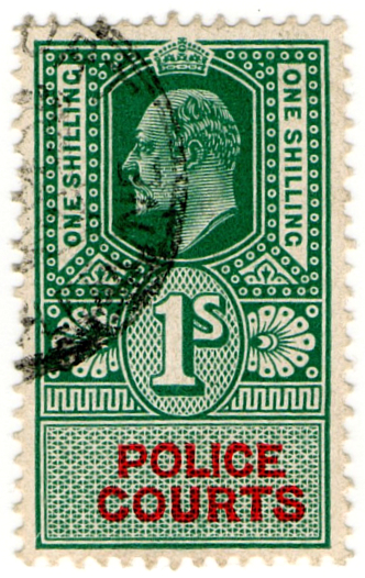 (19) 1/- Green & Scarlet (1902)