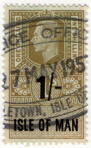 (55) 1/- Olive Green & Black (un)