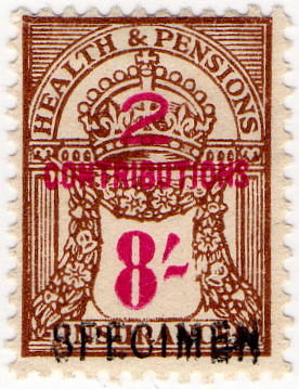 (un) 8/- Brown & Magenta (1945)