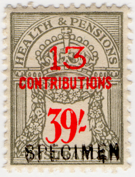 (un) 39/- Grey & Red (1945)