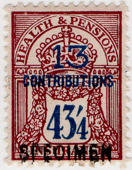 (un) 43/4d Maroon & Blue (1945)