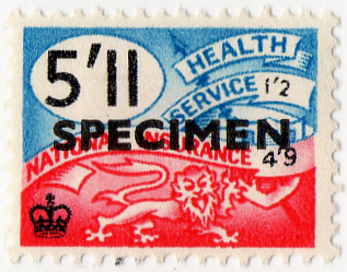 (un) 5/11d Blue & Red (1959)