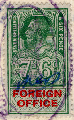 (02) 7/6d Green & Scarlet (1923)