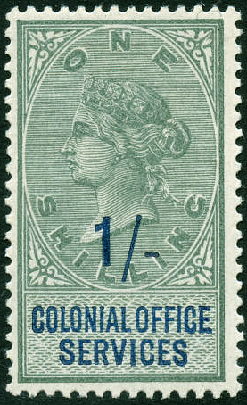 (02) 1/- Green & Blue (1900)