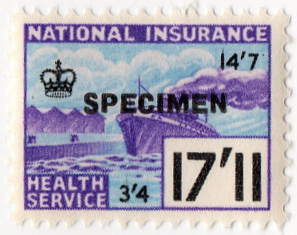 (un) 17/11d Mauve & Cyan (1961)
