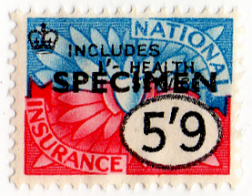 (86) 5/9d Cyan & Carmine (1955)