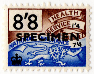 (122) 8/8d Brown & Blue (1959)