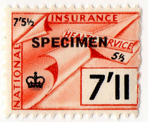 (un) 7/11d Coral & Black (1961)