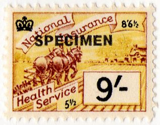 (un) 9/- Yellow & Brown (1961)