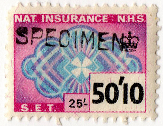 (255) 50/10d Mauve & Cyan (1966)