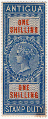 (06) 1/- Blue & Orange (1870)