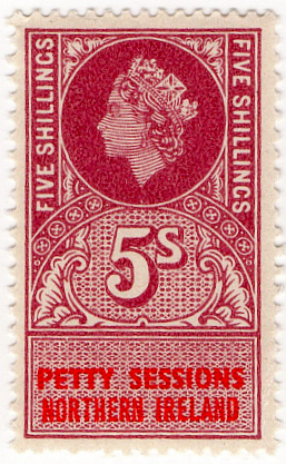 (un) 5/- Claret & Scarlet (1960)