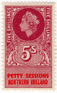 (un) 5/- Claret & Scarlet (1960)