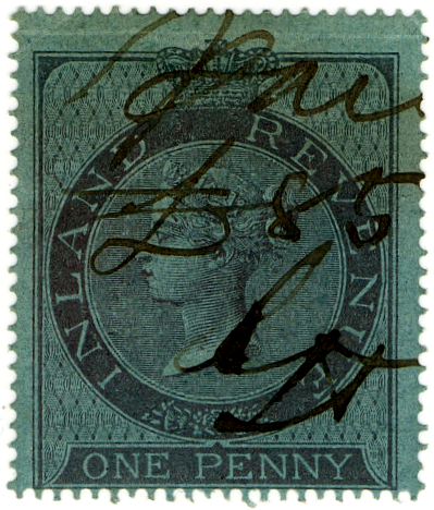 (02) 1d Lilac on Very Blue Paper (unrecorded)