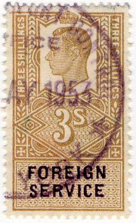 (05) 3/- Light Olive Green & Blue (1951)