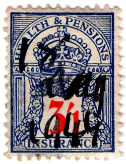 (91) 3/1d Blue & Red (1946)