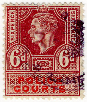 (30) 6d Claret & Scarlet (1947)