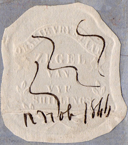 (08) 5/- Embossed on White Paper (1856)