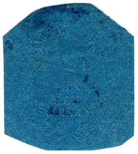 (38) 1/- Embossed on Blue Paper (1871)