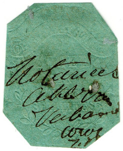 (19) 2/- Embossed on Green Paper (1856)