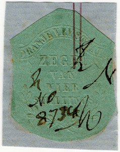 (21) 4/- Embossed on Green Paper (1856)