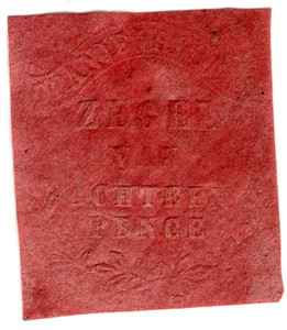 (42) 18d Embossed on Pink Paper (1856)