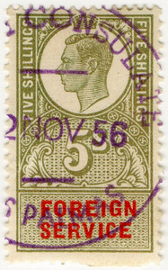 (07) 5/- Olive Green & Red (1951)