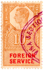 (10a) 10/- Gold & Red (1951)