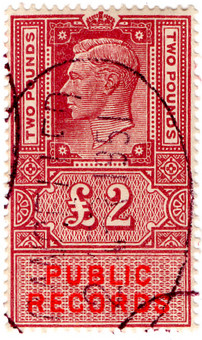 (42) £2 Claret Red & Vermillion (1947)