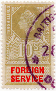 (27a) 10/- Olive & Red (1959)